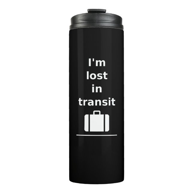 Termo I'm Lost in Transit Travel Suitcase Dark Monotone (Anverso)