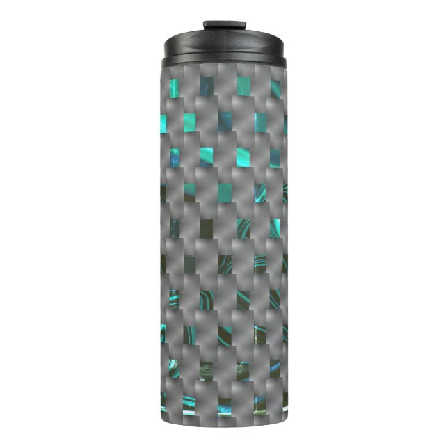 Termo Imagen cian bajo placas grises, formas rectangular (Anverso)