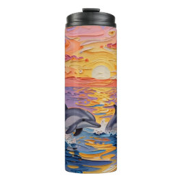 Termo Impasto Dolphins and Ocean Waves  