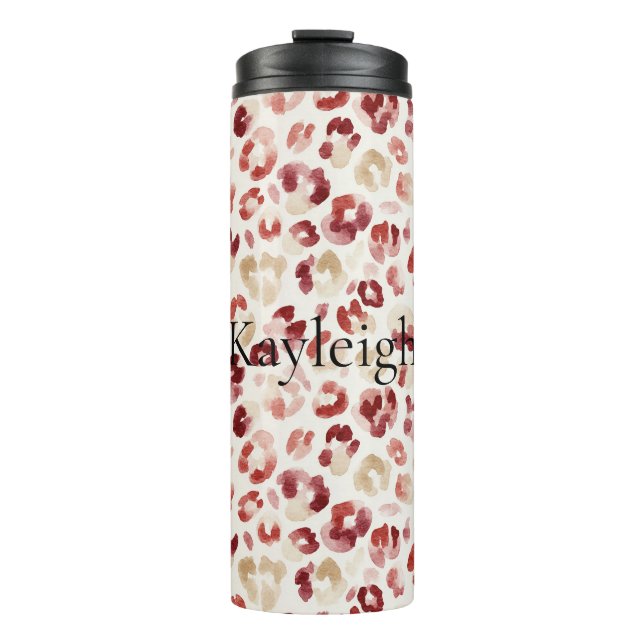 Termo Impresión animal leopardo crema roja (Anverso)