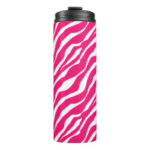 Termo Impresión animal salvaje, cebra en rosa y blanco f
