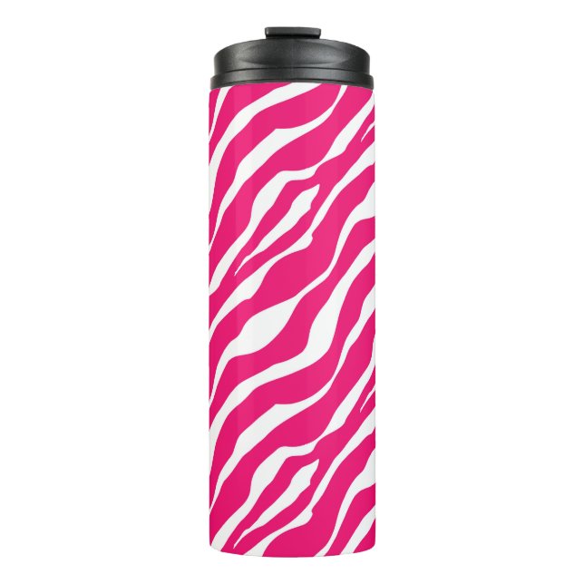 Termo Impresión animal salvaje, cebra en rosa y blanco f (Anverso)