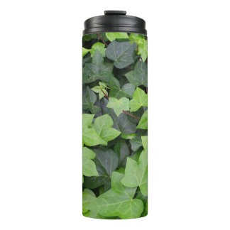 Termo Impresión botánica de marfil verde