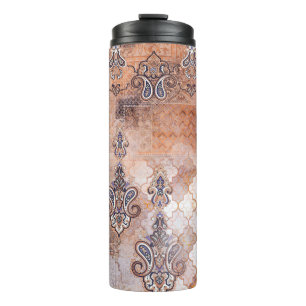 Termo Impresión clásica vintage con patchwork, paisley e