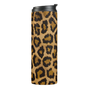 Termo Impresión de animales de leopardo negro amarillo m