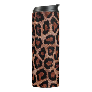 Termo Impresión de animales de leopardo negro marrón roj