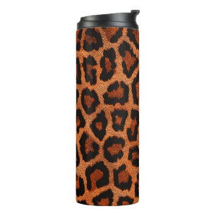 Termo Impresión de animales de leopardo negro rojo marró