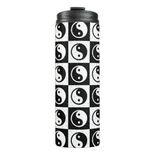 Termo Impresión de bloques en Zen Yin-yang en blanco neg
