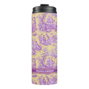 Termo Impresión de la tela de jouy violeta amarilla