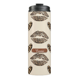 Termo Impresión de leopardo beige y negro chic