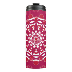 Termo Impresión de mandala rojo intenso Geome crimson