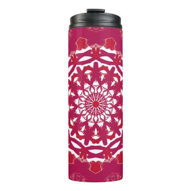 Termo Impresión de mandala rojo intenso | Geome crimson  (Anverso)