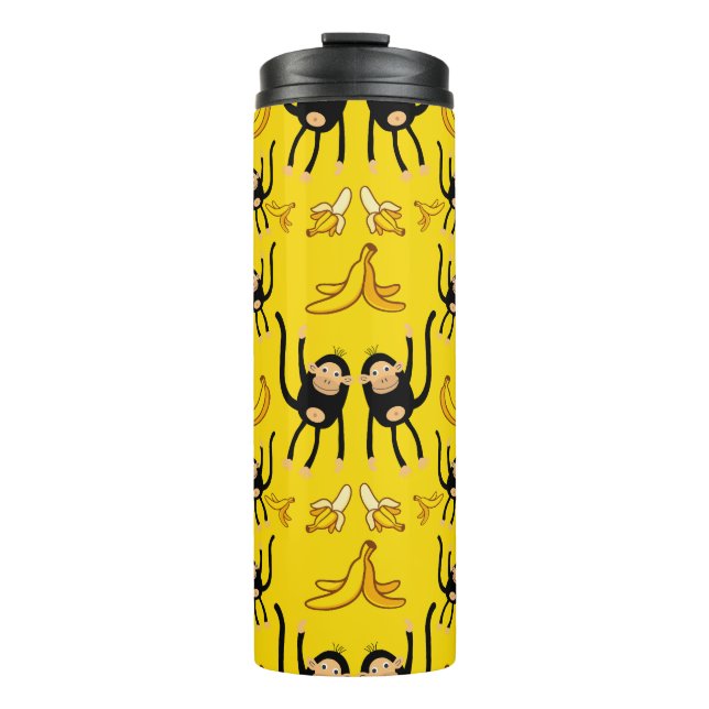 Termo Impresión De Monos Y Bananas Cuidados (Anverso)