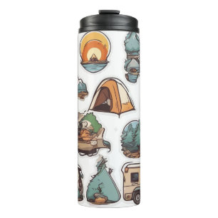 Termo Impresión de Pegatinas de acampada