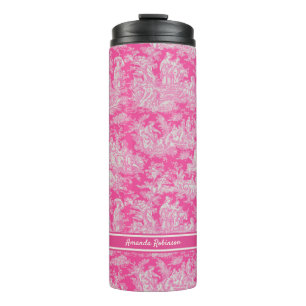 Termo Impresión de tela rosa caliente de jouy