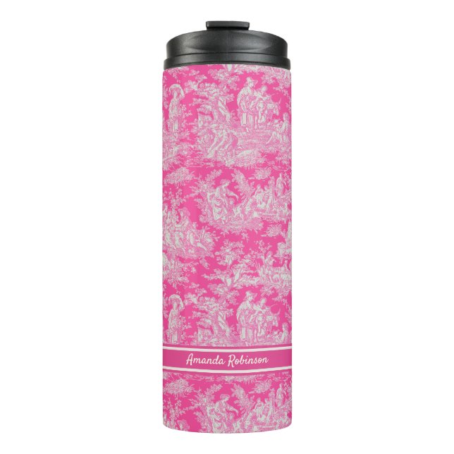 Termo Impresión de tela rosa caliente de jouy (Anverso)