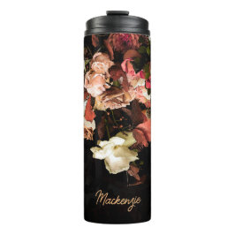 Termo Impresión estilizada de flores otoñales personaliz