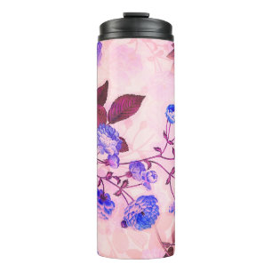 Termo Impresión floral rosa con bonito púrpura