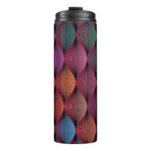 Termo Impresión geométrica ondulada multicolor