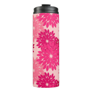 Termo Impresión moderna de kimono floral, rosa coral