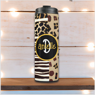 Termo Impresión personalizada de leopardo y cebra Fur