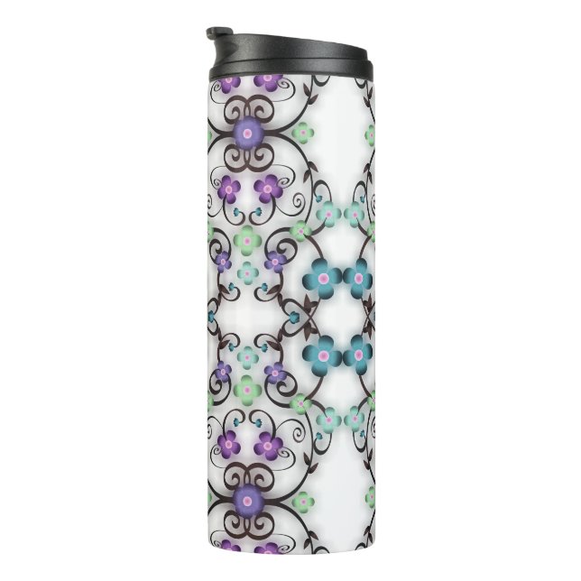 Termo Impresionante aspecto de flores azul violeta con e (Rotado hacia la derecha)