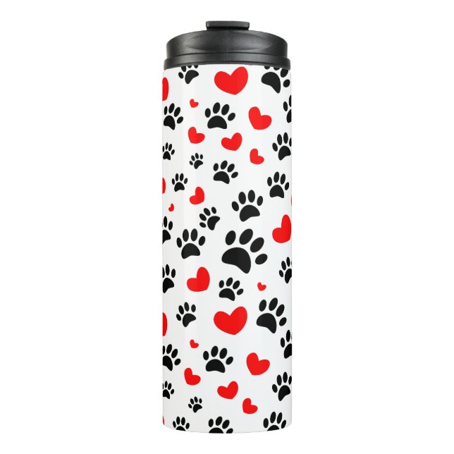 Termo Impresiones Al Azar De Papas De Perro Y Corazones  (Anverso)