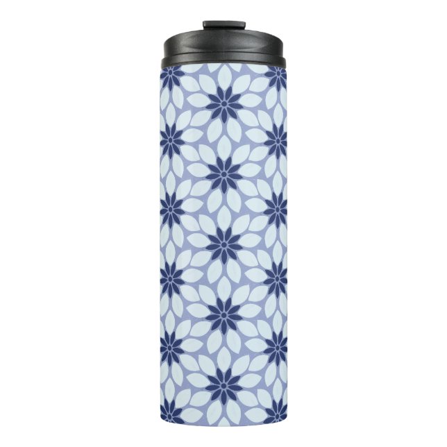 Termo Imprimir en bloque Flores de mosaico azul (Anverso)