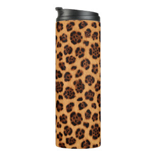 Termo Imprimir Leopardo Salvaje Dorado Marrón Naranja Qu