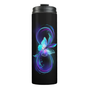 Termo Infinito brillante con mariposa mágica