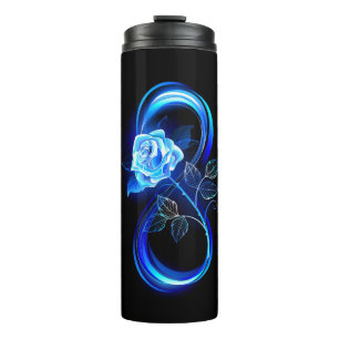 Termo Infinito brillante con rosa azul