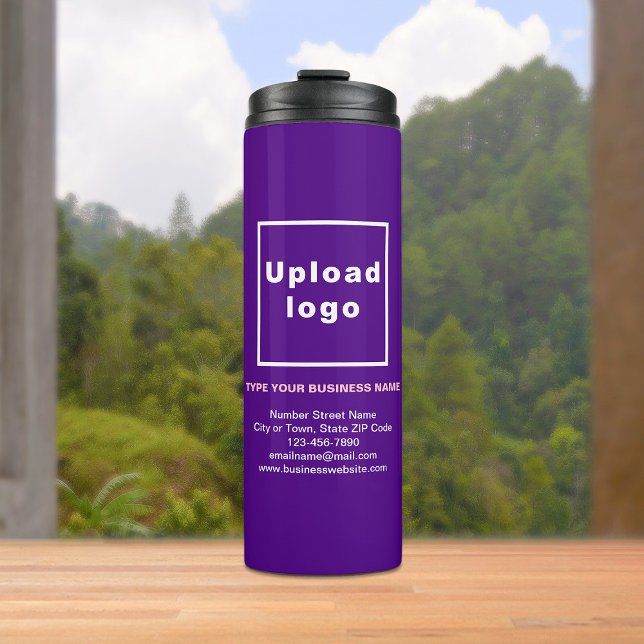 Termo Información comercial Tumblador térmico púrpura (Build brand name awareness. Your business brand on purple thermal tumbler.)