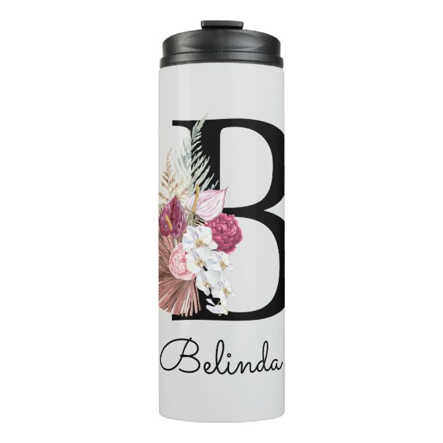 Termo Inicial floral rosa moderna B (Anverso)