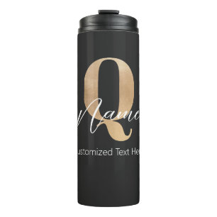 Termo Inicial Q Monogramada Moderna y Nombre Personaliza