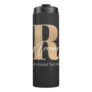 Termo Inicial R Monogramada Moderna y Nombre Personaliza