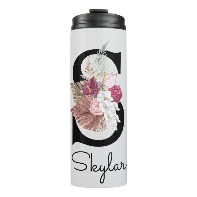 Termo Inicial S Floral Rosa Monogramada (Anverso)