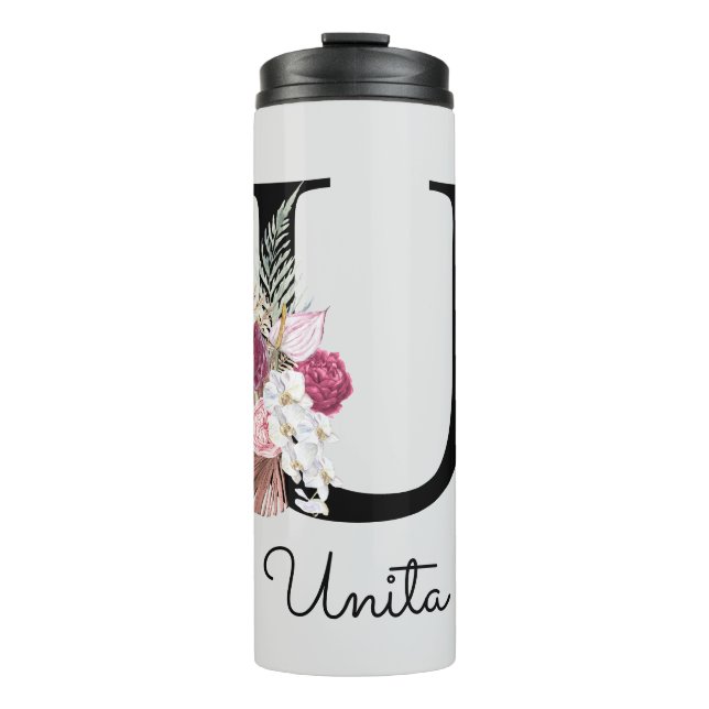 Termo Inicial U Floral Rosa Monograma (Anverso)