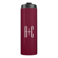 Iniciales de parejas simples | Blanco y Borgoña