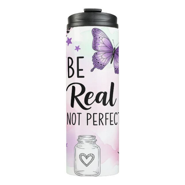 Termo Inspiracional Sé Real No Perfecto (Anverso)