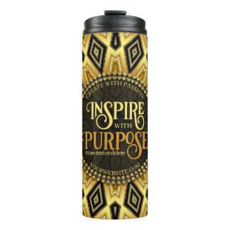 Termo Inspire Naranja Black Yellow Art Decala Mandala