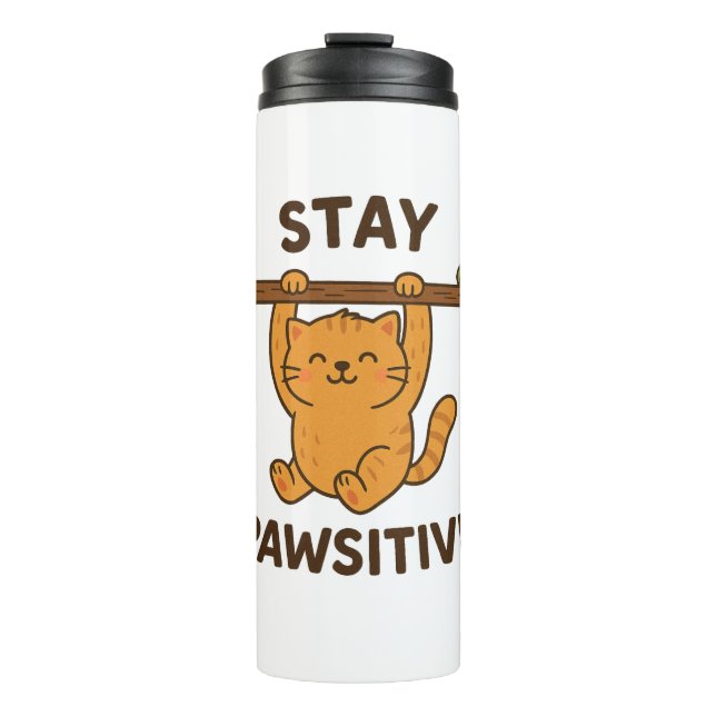 Termo  Inspiring "Stay pawsitive" Quote Print (Anverso)