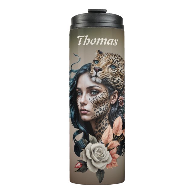 Termo Interacción fascinante entre el animal y el humano (Anverso)