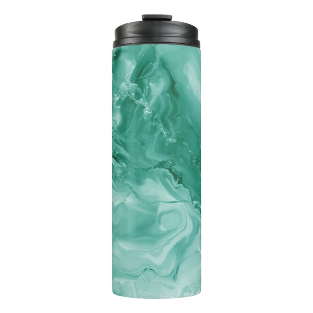 Termo Intricate Marble Pattern in Rich Teal and Green (Anverso)