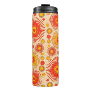Termo Intrigante diseño abstracto moderno con flores y