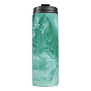 Termo Intrincado patrón de mármol en rico teal y verde