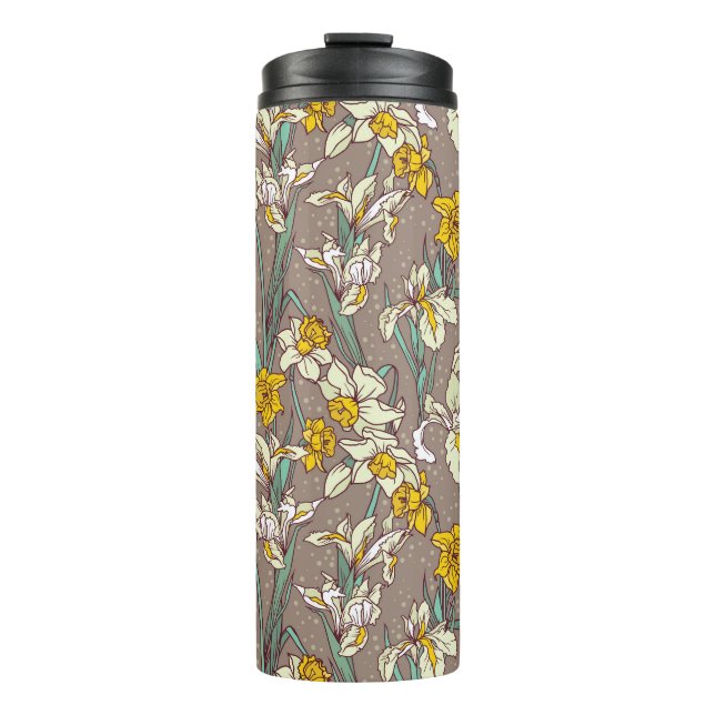 Termo Iris Narcissus Flores Vintage Seamless (Anverso)