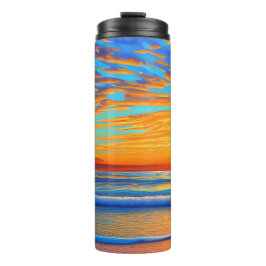 Termo Isla Tropical Sunset Beach Palm Tree