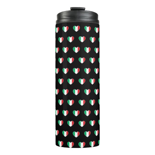 Termo Italian Flag Heart Repeat Pattern Black (Anverso)