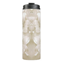 Termo Ivory White Flowers Thermal Tumbler