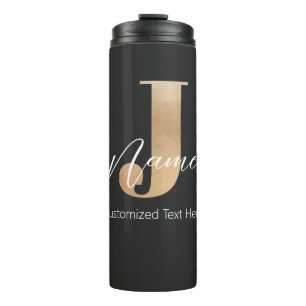 Termo J inicial monogramada moderna y nombre personaliza